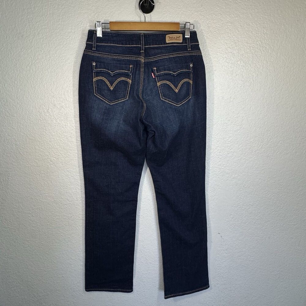 Levis 529 Curvy Straight Jeans Low Rise Dark Wash Flap Pocket Western Size 29x32